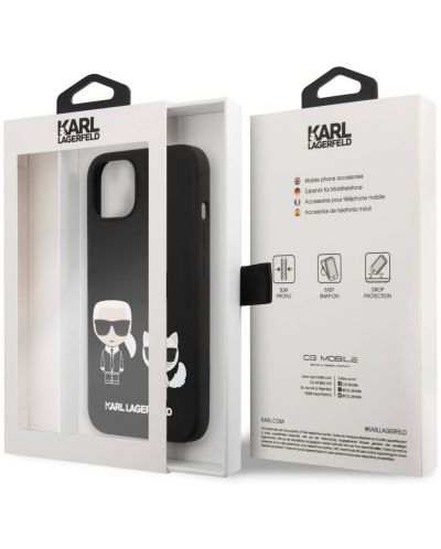 Калъф Karl Lagerfeld - MS Karl and Choupette, iPhone 13/14, черен - 6